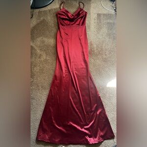 Elegant Red Satin Gown